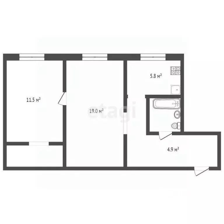 2-к кв. Орловская область, Орел Комсомольская ул., 366 (43.0 м) - Фото 1