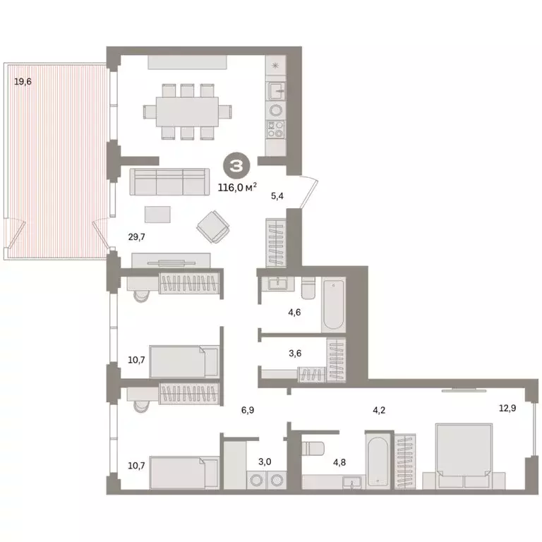 3-комнатная квартира: Екатеринбург, жилой район Сортировочный, ... - Фото 1