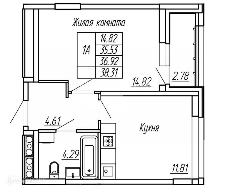 Продаётся 2-к квартира, 55.3 м - Фото 0