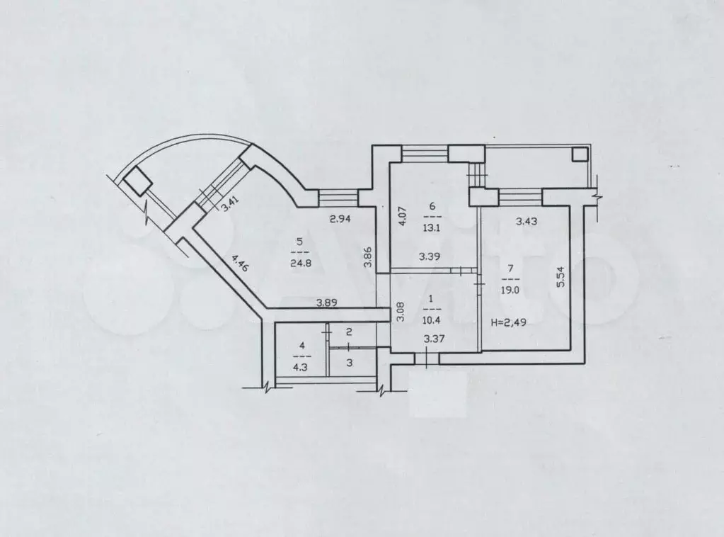 2-к. квартира, 75,1 м, 3/10 эт. - Фото 0