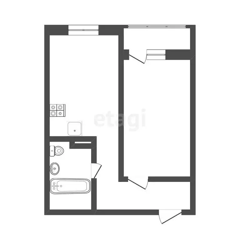 1-комнатная квартира: Тюмень, Заполярная улица, 13 (42 м) - Фото 1