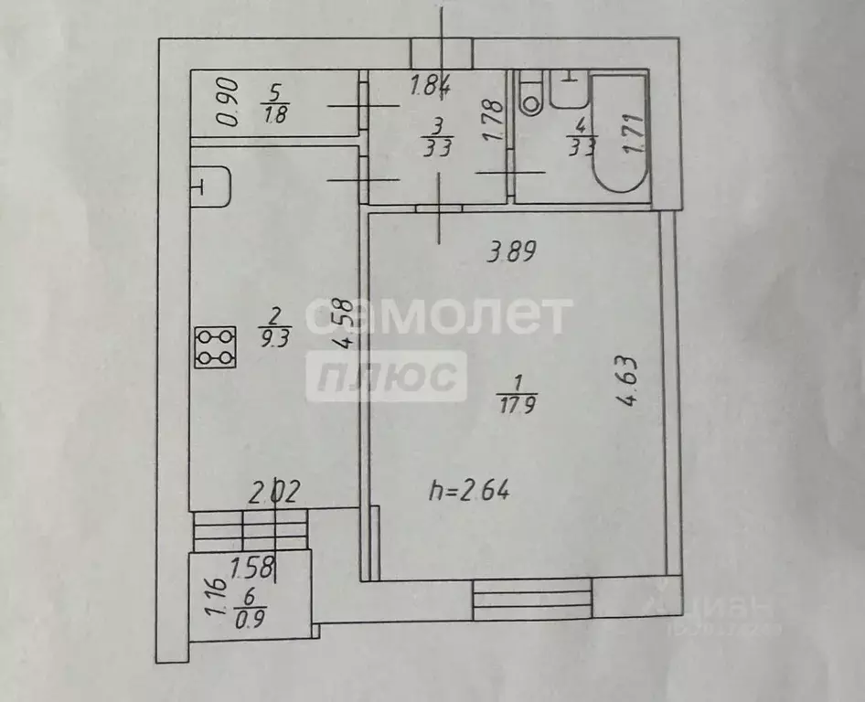 1-к кв. Татарстан, Казань ул. Побежимова, 57 (36.0 м) - Фото 2