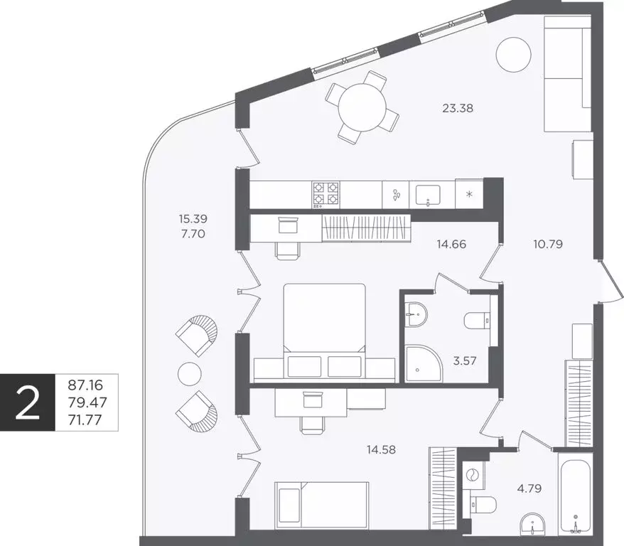Квартира-студия: Светлогорск, улица Нахимова (79.47 м) - Фото 1