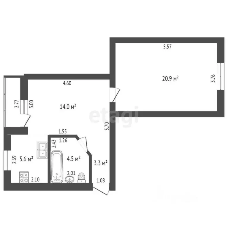 2-к кв. Марий Эл, Йошкар-Ола ул. Карла Маркса, 114 (48.3 м) - Фото 0