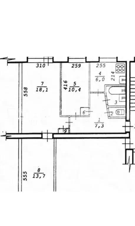 3-комнатная квартира: Москва, улица Медиков, 28к1 (60 м) - Фото 1