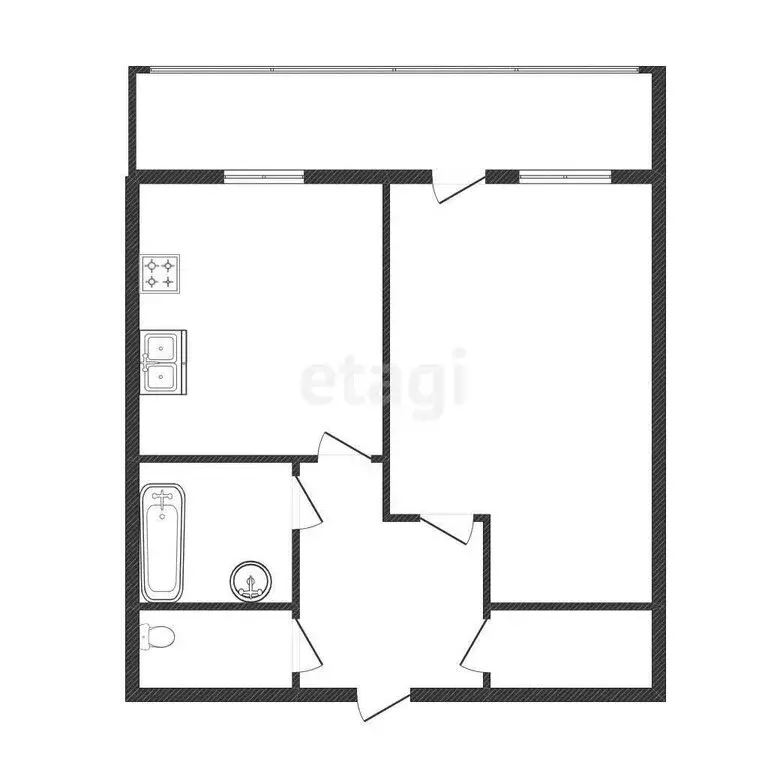 1-комнатная квартира: Воронеж, проспект Труда, 8Б (37 м) - Фото 1