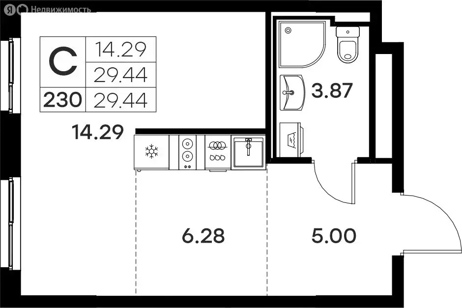 Квартира-студия: Владимир (29.44 м) - Фото 0
