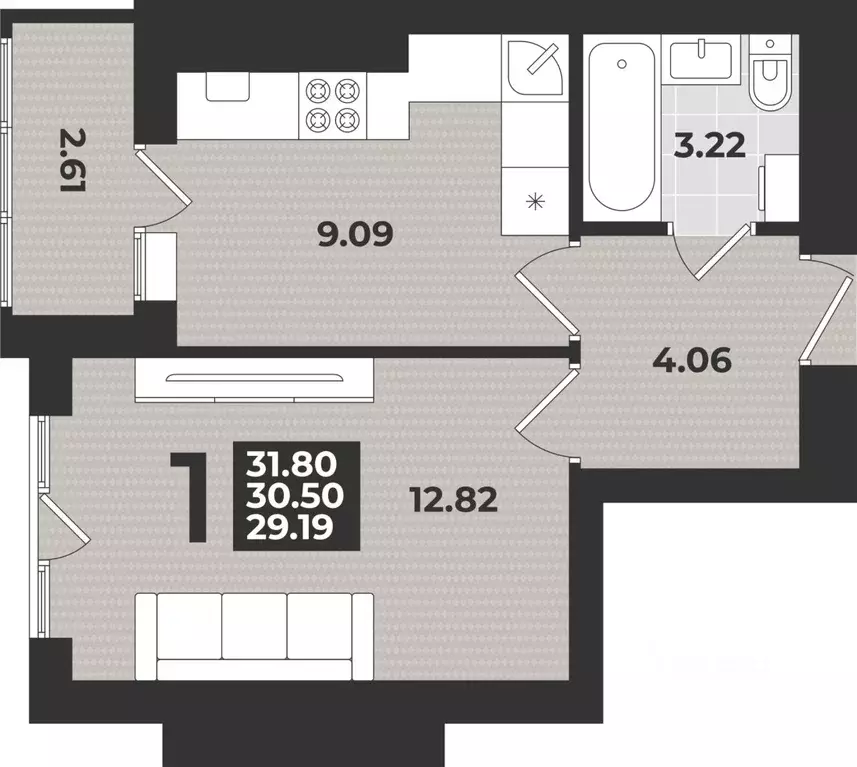 1-к кв. Калининградская область, Калининград ул. Героя России ... - Фото 1