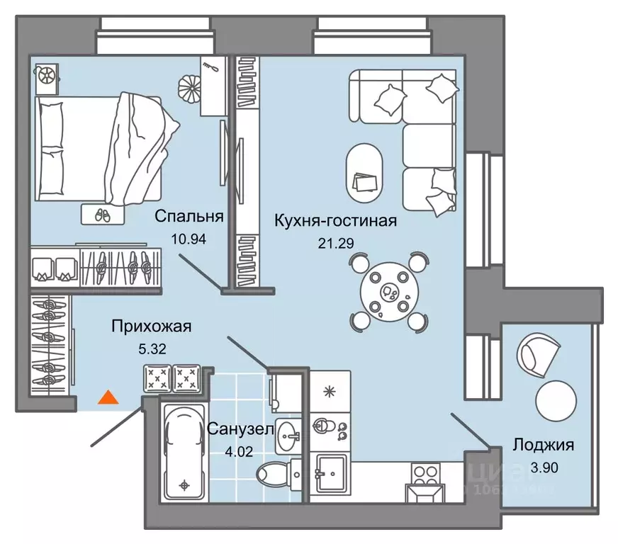 2-к кв. Кировская область, Киров ул. Дмитрия Козулева (44.0 м) - Фото 0