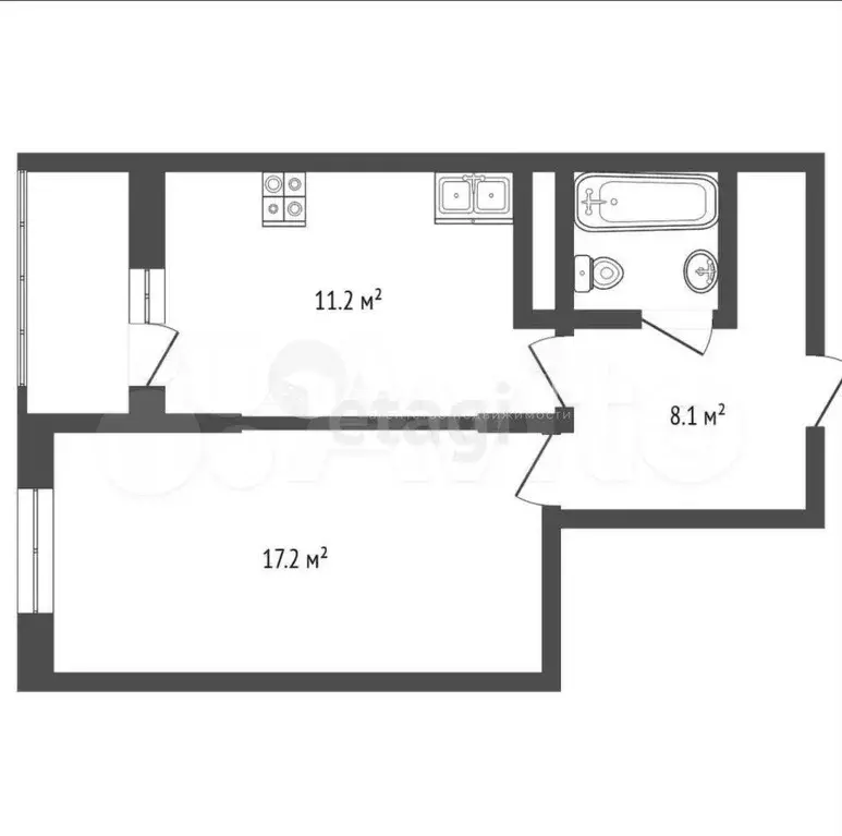 1-к. квартира, 41 м, 7/24 эт. - Фото 0