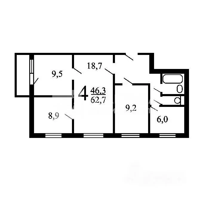 4-комнатная квартира: Москва, Задонский проезд, 24к1 (63 м) - Фото 2