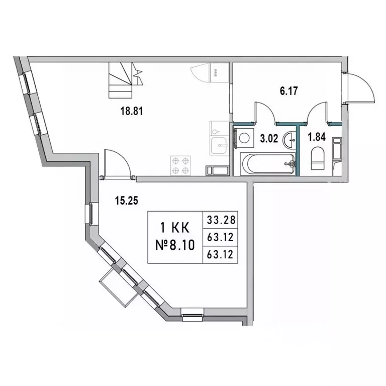 1-к кв. Ленинградская область, Выборг ул. 2-я Южная, 4 (63.12 м) - Фото 1