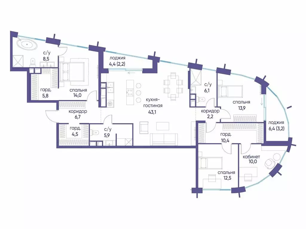 1-комнатная квартира: Москва, жилой комплекс Остров, 7-й квартал ... - Фото 1
