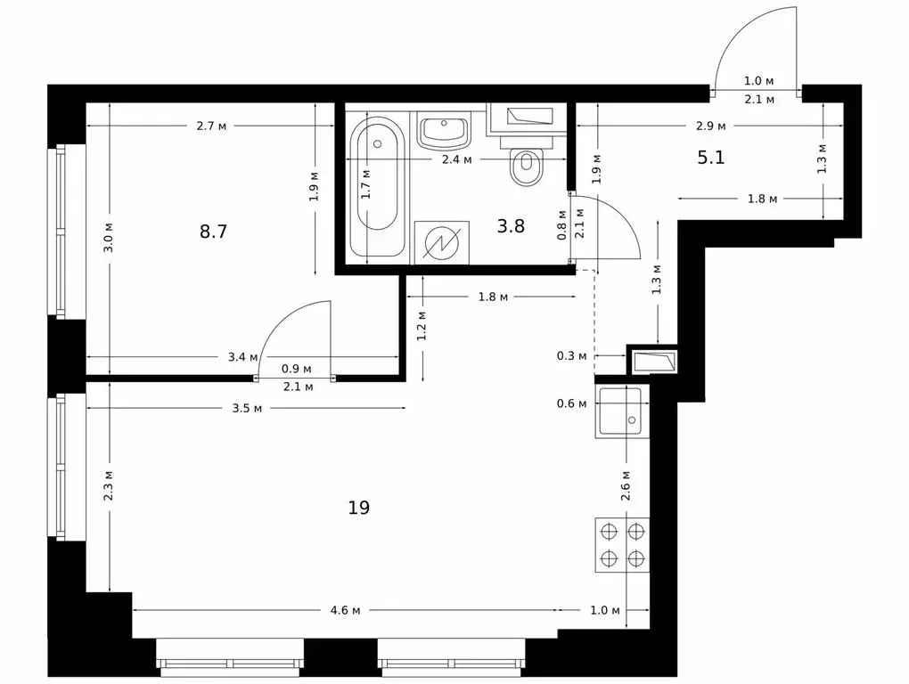 1-комнатная квартира: посёлок Ильинское-Усово, ЖК Ильинские Луга (36.6 ... - Фото 1