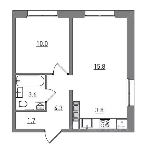 2-к кв. Кировская область, Киров ул. Чистопрудненская, 13А (39.2 м) - Фото 1