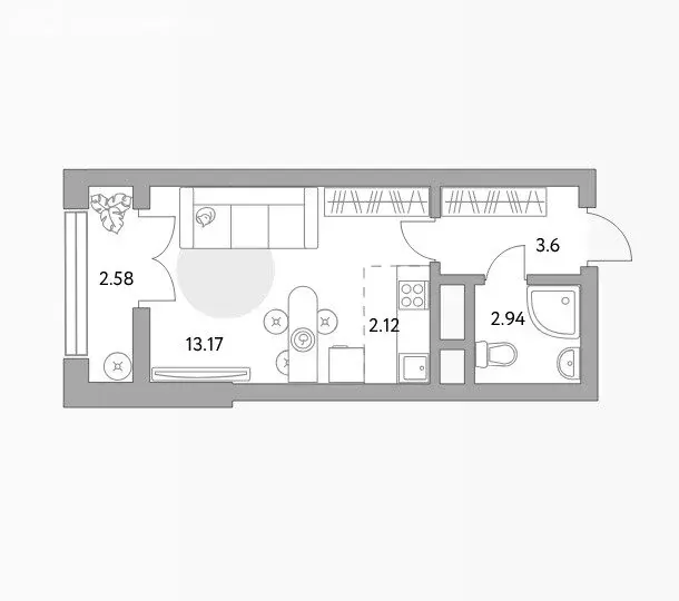 1-комнатная квартира: Балашиха, улица Яганова, 11 (24 м) - Фото 0