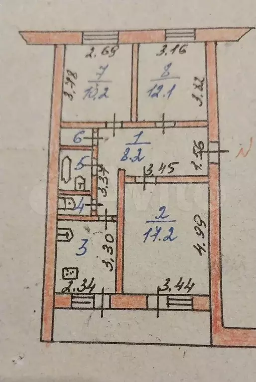3-к. квартира, 60 м, 3/5 эт. - Фото 0