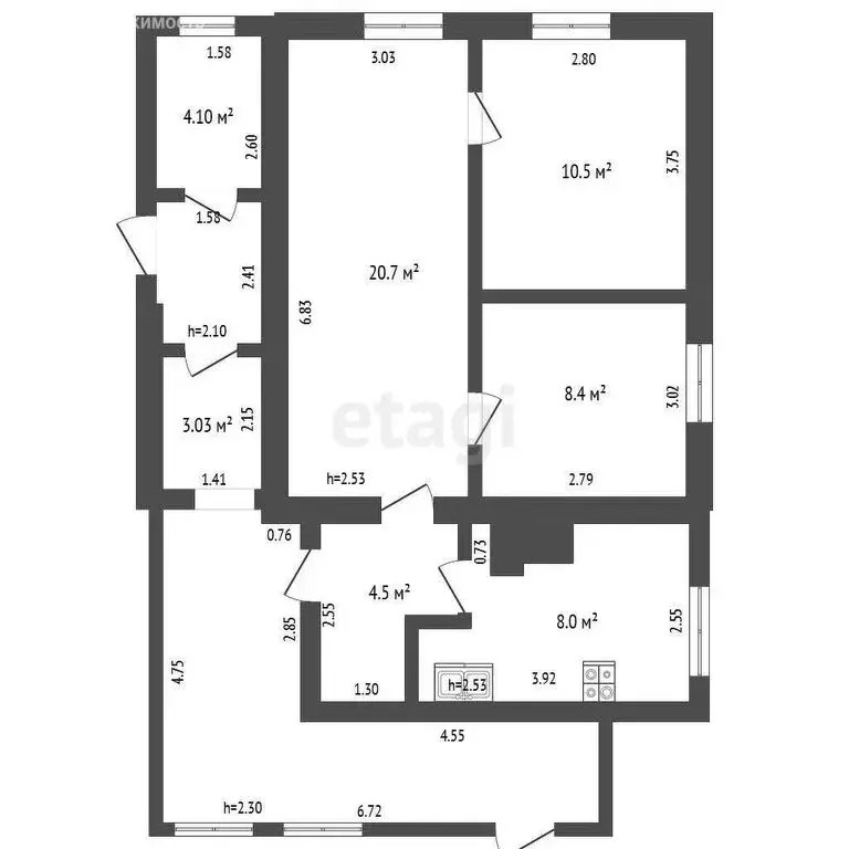 Дом в посёлок Караваево, Заречная улица (52 м) - Фото 2