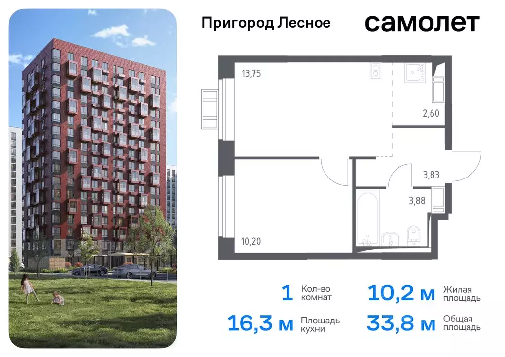 1-к кв. Московская область, Ленинский городской округ, д. Мисайлово ... - Фото 0