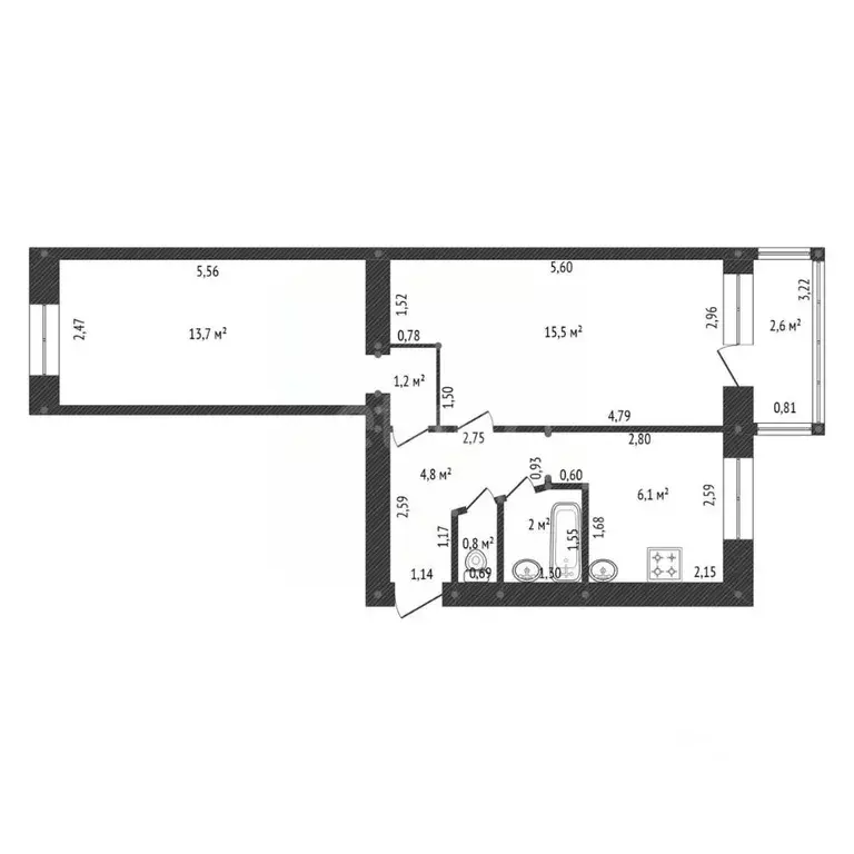 2-к кв. Башкортостан, Уфа ул. Правды, 31/2 (44.1 м) - Фото 2