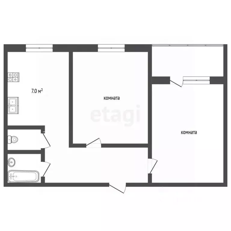 2-к кв. Ямало-Ненецкий АО, Муравленко ул. Ленина, 72 (48.1 м) - Фото 1