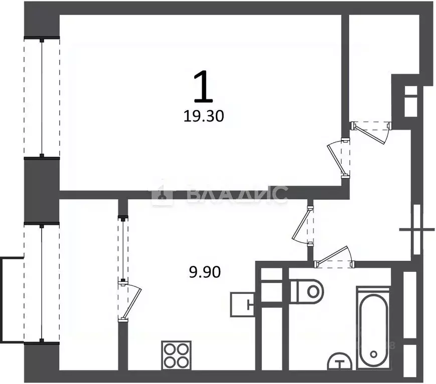 1-к кв. Москва Клинская ул., 2Ак7 (40.3 м) - Фото 2