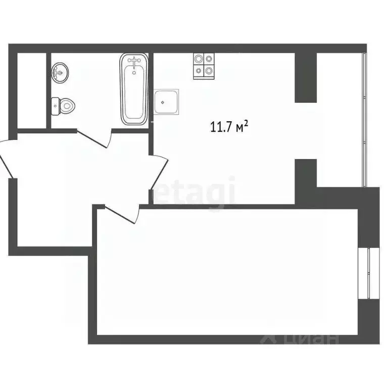 1-к кв. Москва Краснобогатырская ул., 40 (42.1 м) - Фото 2