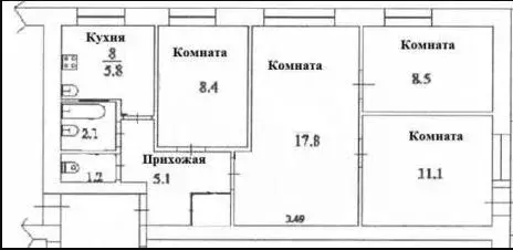 4-к кв. Ярославская область, Рыбинск Заволжский п/р, проезд Северный, ... - Фото 1