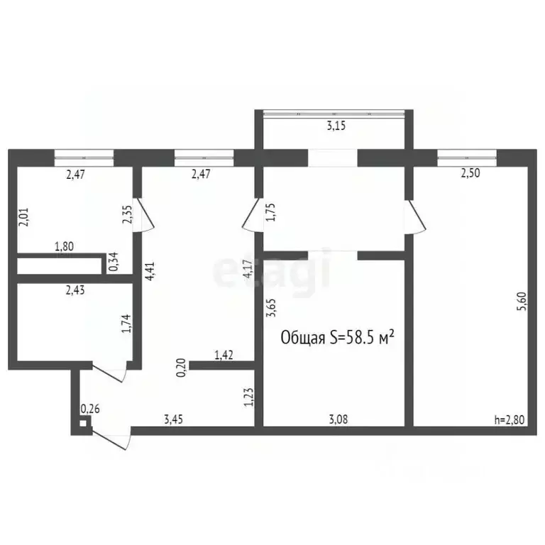 3-к кв. Кемеровская область, Ленинск-Кузнецкий просп. Кирова, 100Б ... - Фото 1