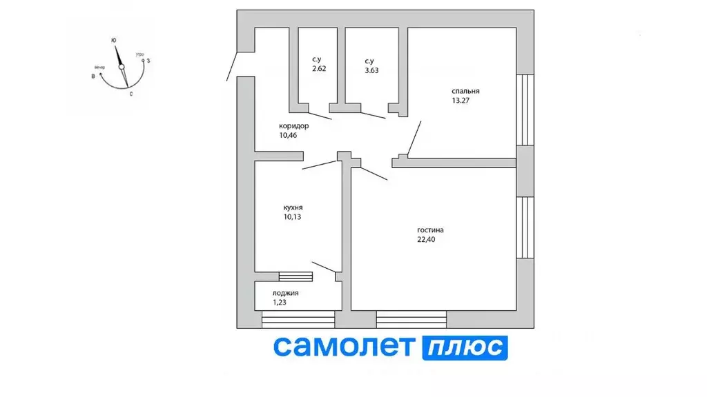 2-к кв. Кемеровская область, Кемерово ул. 1-я Линия, 24А (63.7 м) - Фото 1