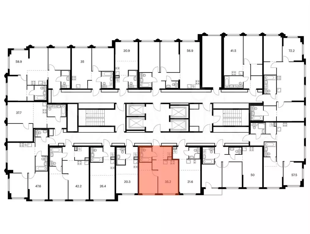 1-к. квартира, 35,2 м, 24/32 эт. - Фото 1