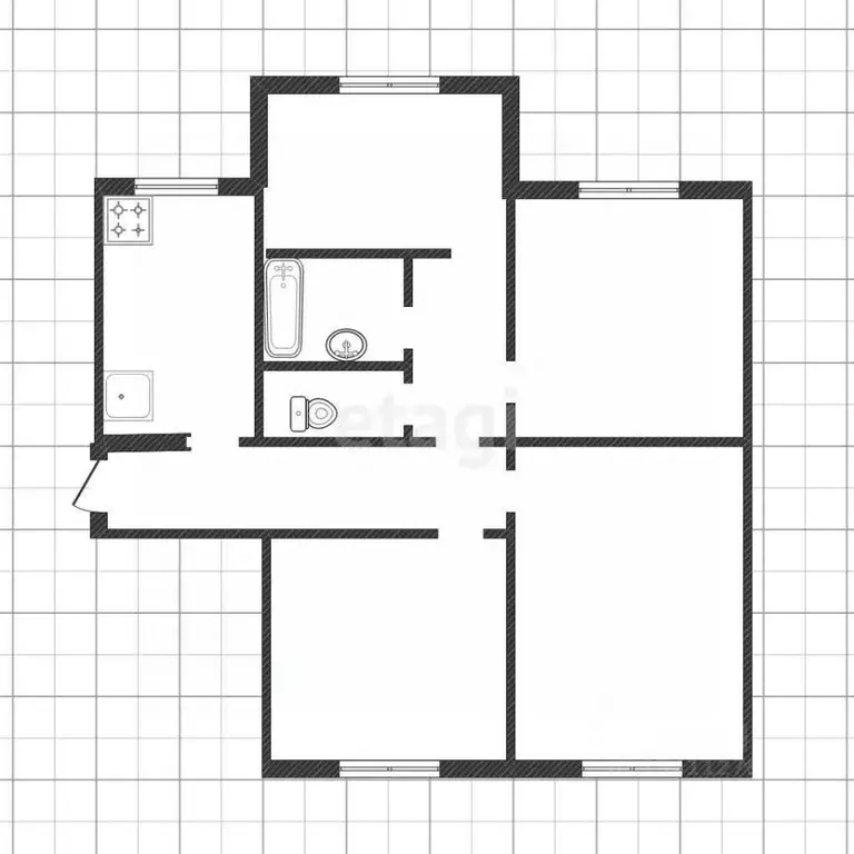 4-к кв. Белгородская область, Белгород ул. Губкина, 21 (76.0 м) - Фото 2