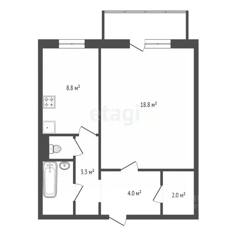 1-к кв. Красноярский край, Красноярск ул. Чернышевского, 106 (40.5 м) - Фото 1