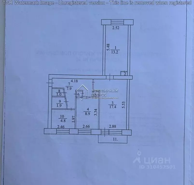 3-к кв. Башкортостан, Кумертау ул. Мира, 5 (56.0 м) - Фото 0