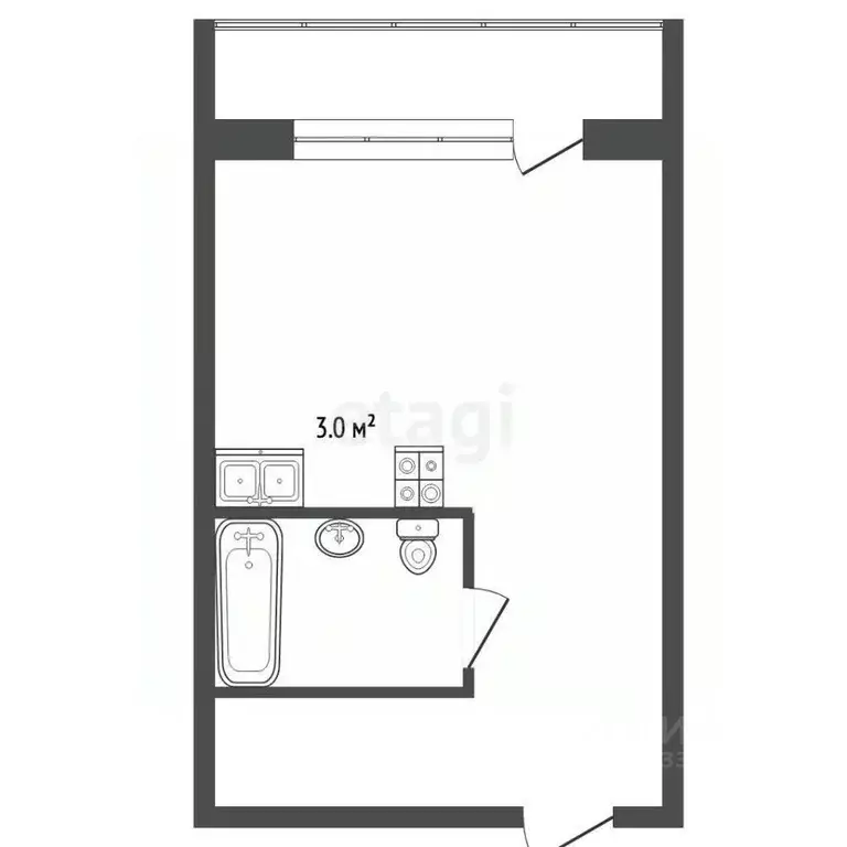 Студия Томская область, Томск пос. Новый, ул. Мечникова, 1 (20.0 м) - Фото 2