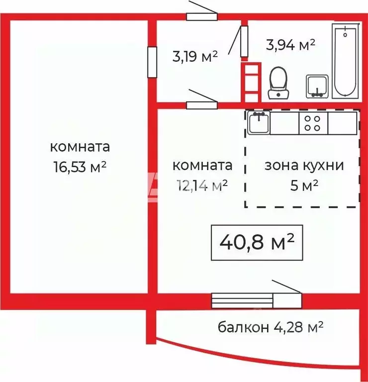 1-к кв. Челябинская область, Челябинск ул. Маршала Чуйкова, 7 (40.7 м) - Фото 1