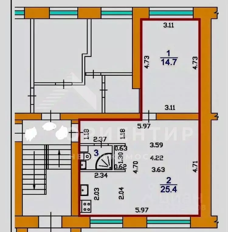2-к кв. Свердловская область, Екатеринбург ул. Физкультурников, 30 ... - Фото 2