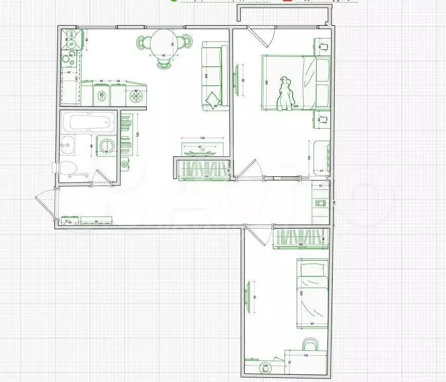 3-к. квартира, 59 м, 2/5 эт. - Фото 0