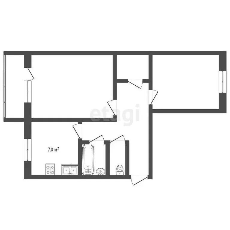 2-комнатная квартира: Тутаев, Комсомольская улица, 48 (49.6 м) - Фото 1