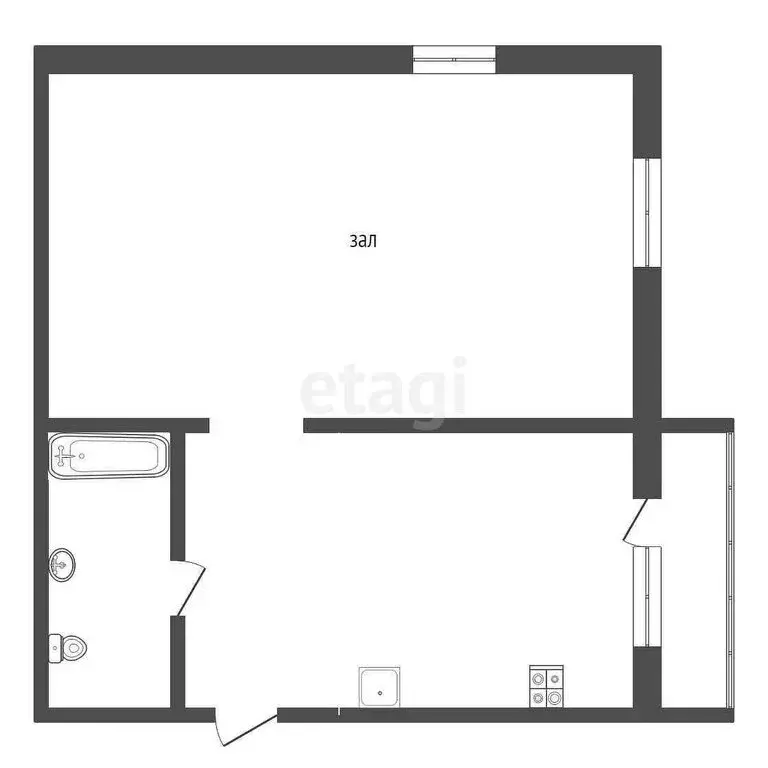1-комнатная квартира: Белово, улица Ленина, 19 (35.3 м) - Фото 1