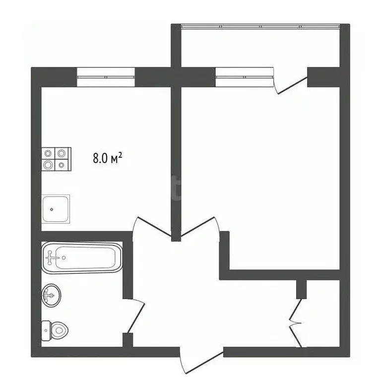 1-к кв. Владимирская область, Муром Ленинградская ул., 29 (33.4 м) - Фото 2