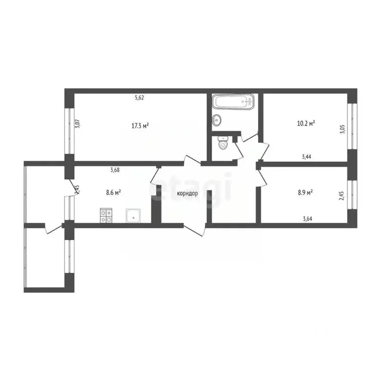 3-к кв. Камчатский край, Петропавловск-Камчатский ул. Савченко, 14 ... - Фото 2