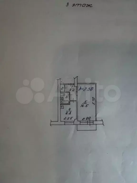 1-к. квартира, 32,2 м, 3/5 эт. - Фото 0