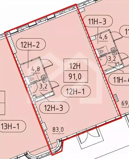 Торговая площадь в Москва Марк жилой комплекс, к2 (91 м) - Фото 2