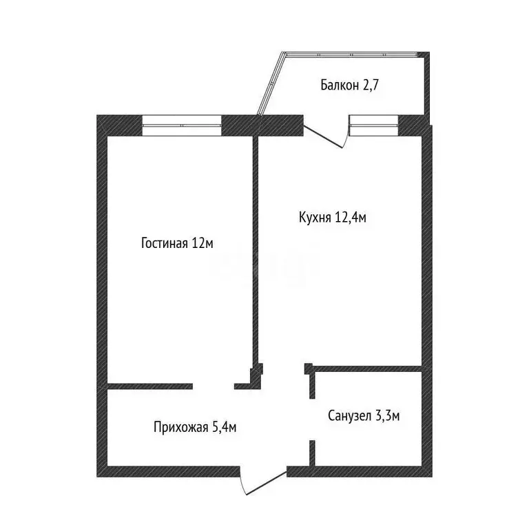 1-комнатная квартира: аул Новая Адыгея, улица Тургеневское шоссе, ... - Фото 1