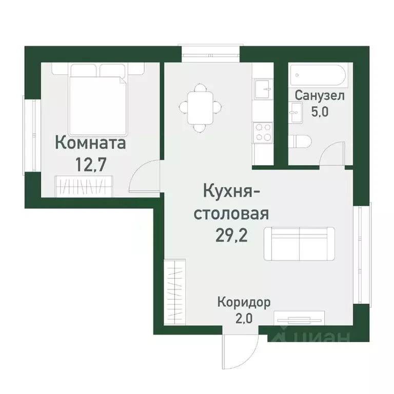 1-к кв. Челябинская область, Челябинский городской округ, пос. ... - Фото 0