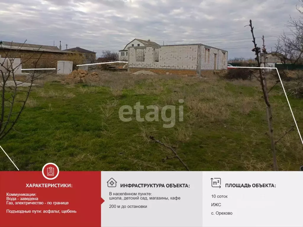 Участок в Крым, Сакский район, с. Орехово ул. Северная (10.13 сот.) - Фото 1