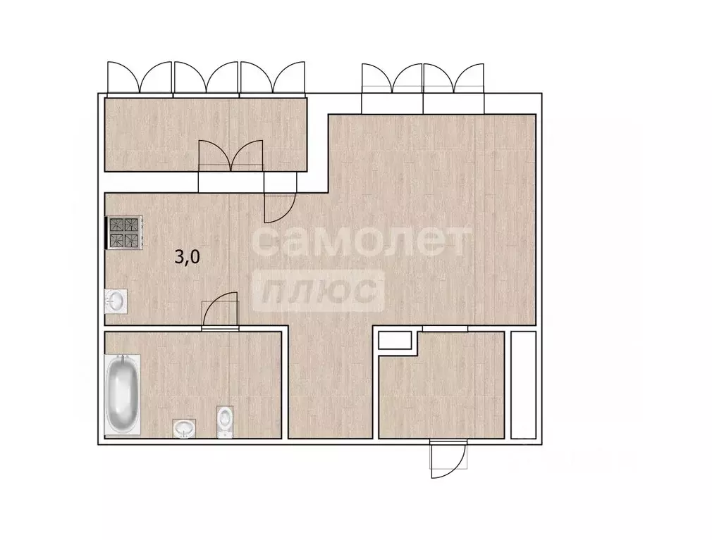 Студия Тюменская область, Тюменский муниципальный округ, д. Патрушева ... - Фото 2