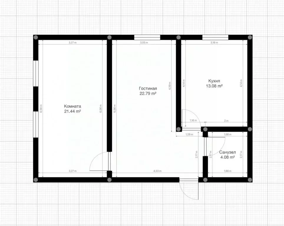 2-к кв. Кабардино-Балкария, Нальчик ул. Тарчокова (60.0 м) - Фото 2