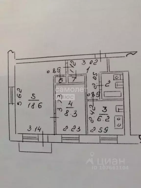 2-к кв. Липецкая область, Липецк просп. Мира, 5А (42.8 м) - Фото 1